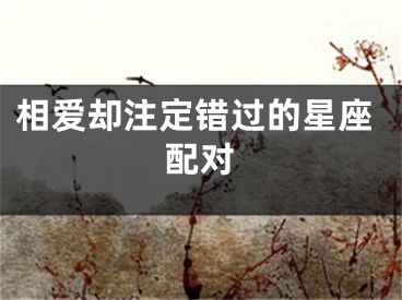 相爱却注定错过的星座配对