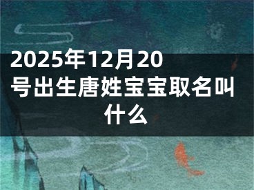 2025年12月20号出生唐姓宝宝取名叫什么