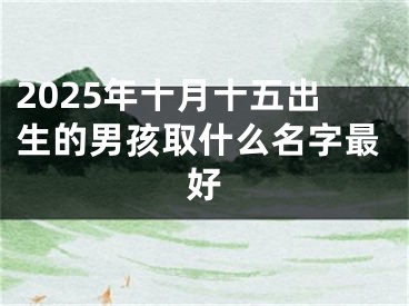 2025年十月十五出生的男孩取什么名字最好
