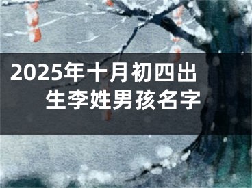 2025年十月初四出生李姓男孩名字