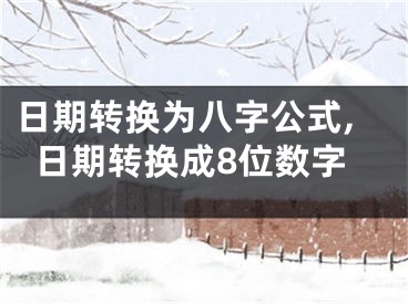 日期转换为八字公式,日期转换成8位数字