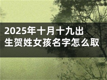 2025年十月十九出生贺姓女孩名字怎么取