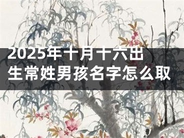 2025年十月十六出生常姓男孩名字怎么取