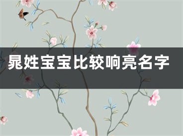 晁姓宝宝比较响亮名字