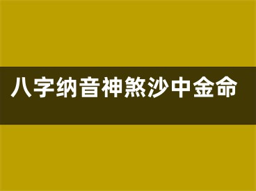 八字纳音神煞沙中金命