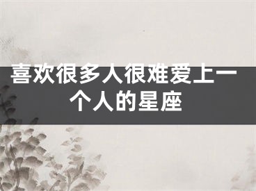 喜欢很多人很难爱上一个人的星座