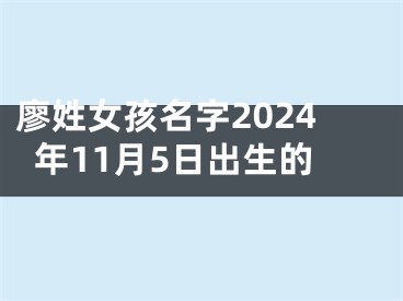 廖姓女孩名字2024年11月5日出生的