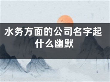 水务方面的公司名字起什么幽默