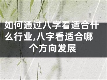 如何通过八字看适合什么行业,八字看适合哪个方向发展
