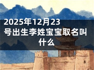 2025年12月23号出生李姓宝宝取名叫什么