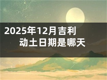 2025年12月吉利动土日期是哪天