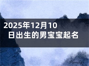 2025年12月10日出生的男宝宝起名