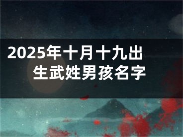 2025年十月十九出生武姓男孩名字