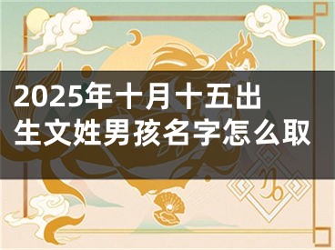 2025年十月十五出生文姓男孩名字怎么取