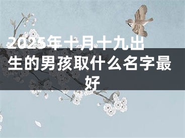 2025年十月十九出生的男孩取什么名字最好