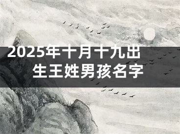 2025年十月十九出生王姓男孩名字