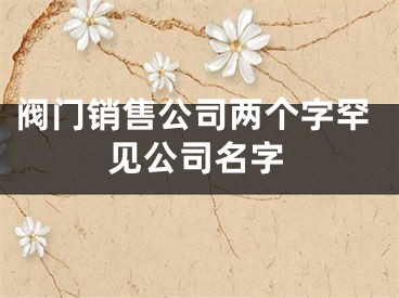 阀门销售公司两个字罕见公司名字