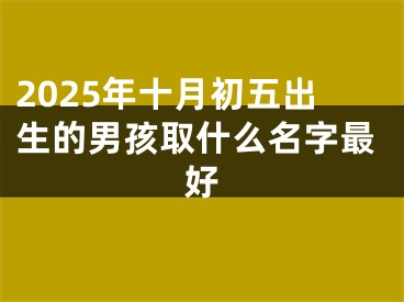 2025年十月初五出生的男孩取什么名字最好