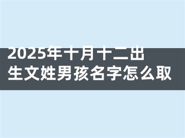 2025年十月十二出生文姓男孩名字怎么取