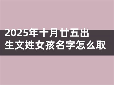 2025年十月廿五出生文姓女孩名字怎么取