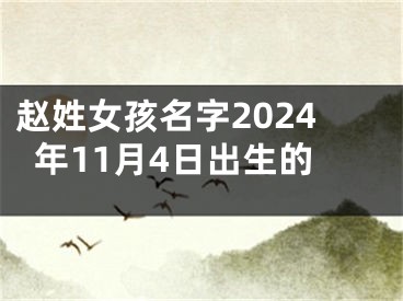 赵姓女孩名字2024年11月4日出生的