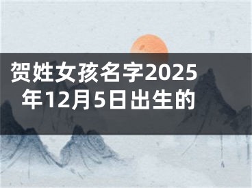 贺姓女孩名字2025年12月5日出生的