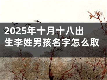 2025年十月十八出生李姓男孩名字怎么取