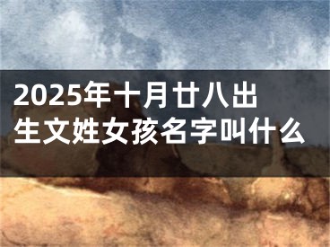 2025年十月廿八出生文姓女孩名字叫什么
