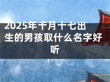 2025年十月十七出生的男孩取什么名字好听