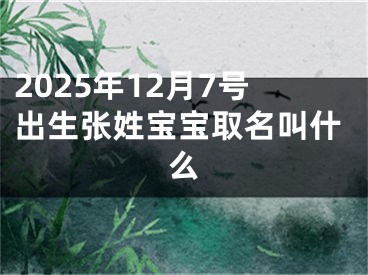 2025年12月7号出生张姓宝宝取名叫什么