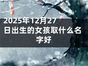 2025年12月27日出生的女孩取什么名字好