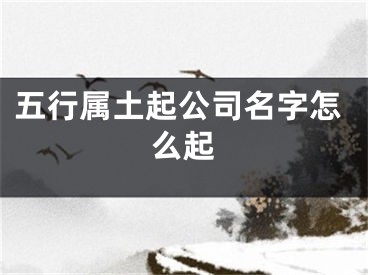 五行属土起公司名字怎么起
