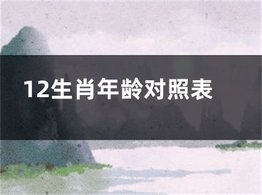 12生肖年龄对照表