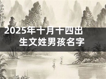 2025年十月十四出生文姓男孩名字