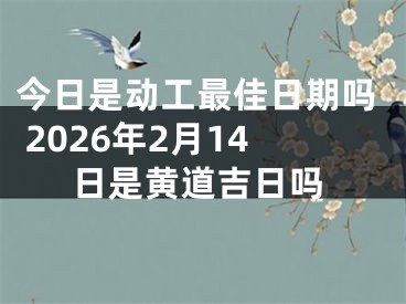 今日是动工最佳日期吗 2026年2月14日是黄道吉日吗