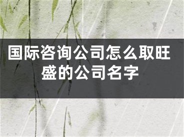国际咨询公司怎么取旺盛的公司名字