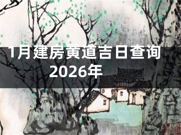 1月建房黄道吉日查询2026年
