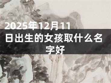 2025年12月11日出生的女孩取什么名字好