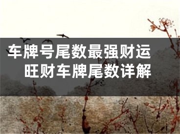 车牌号尾数最强财运 旺财车牌尾数详解