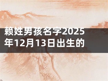 赖姓男孩名字2025年12月13日出生的