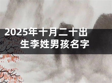 2025年十月二十出生李姓男孩名字
