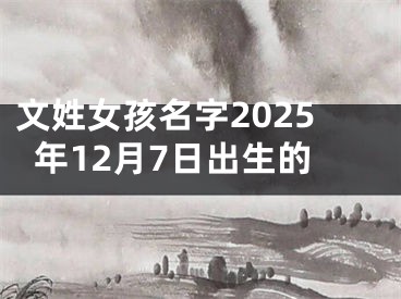文姓女孩名字2025年12月7日出生的