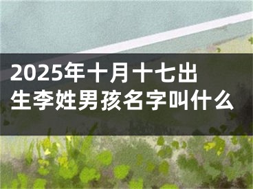 2025年十月十七出生李姓男孩名字叫什么