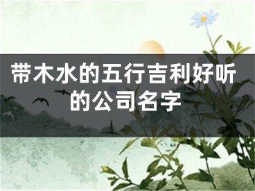 带木水的五行吉利好听的公司名字