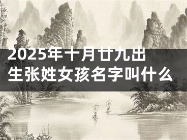 2025年十月廿九出生张姓女孩名字叫什么