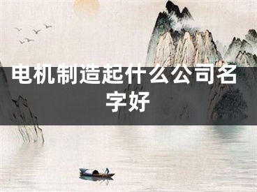 电机制造起什么公司名字好