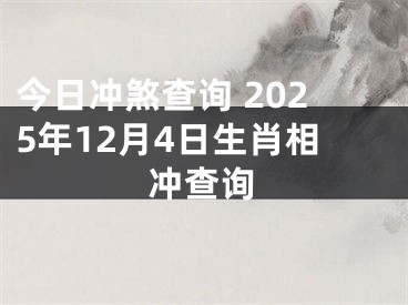 今日冲煞查询 2025年12月4日生肖相冲查询