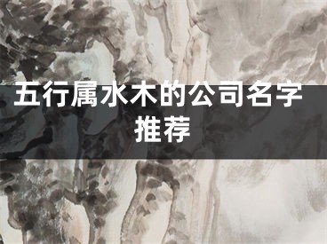 五行属水木的公司名字推荐