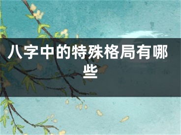 八字中的特殊格局有哪些