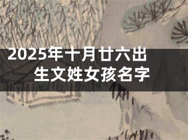 2025年十月廿六出生文姓女孩名字